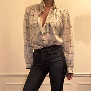 Vintage top with black and yellow detail